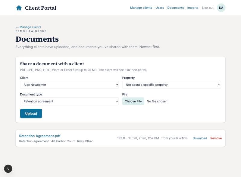 The staff Documents page